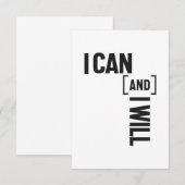 Ik kan en ik zal het bericht inspireren RSVP kaartje (Voorkant / Achterkant)
