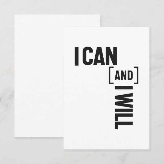 Ik kan en ik zal het bericht inspireren RSVP kaartje (Voorkant / Achterkant)