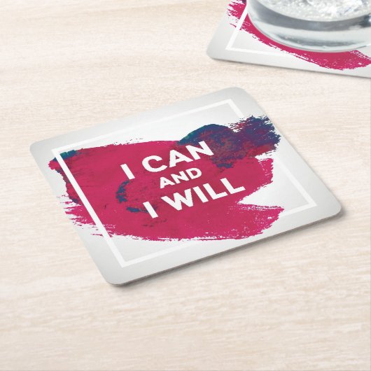 Ik kan en ik zal kartonnen onderzetters (Schuin)