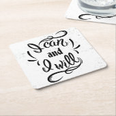 Ik kan en ik zal kartonnen onderzetters (Schuin)