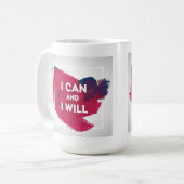 Ik kan en ik zal koffiemok (Voorkant links)