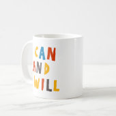 Ik kan en ik zal koffiemok (Voorkant links)