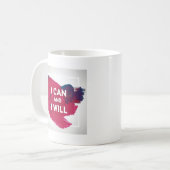 Ik kan en ik zal koffiemok (Voorkant links)