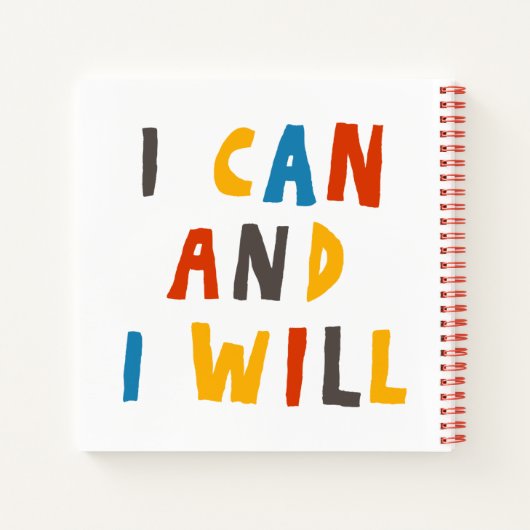 Ik kan en ik zal notitieboek (Achterkant)