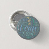 Ik kan en ik zal ronde button 3,2 cm (Voorkant /achterkant)
