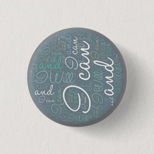 Ik kan en ik zal ronde button 3,2 cm