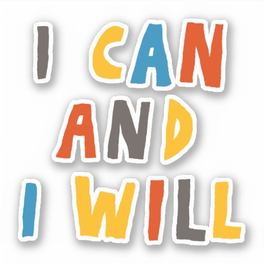 Ik kan en ik zal sticker (Voorkant)