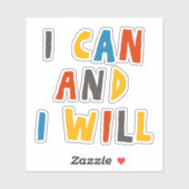 Ik kan en ik zal sticker (Vel)