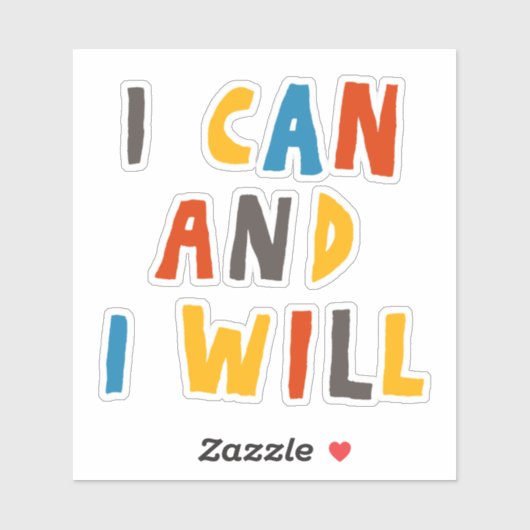 Ik kan en ik zal sticker (Vel)