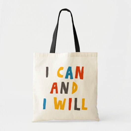 Ik kan en ik zal tote bag (Voorkant)
