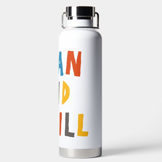 Ik kan en ik zal waterfles (Achterkant)