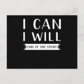 Ik kan en wil het verhaal beëindigen briefkaart (Voorkant)