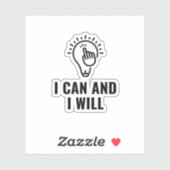 Ik kan en zal het doen sticker (Vel)