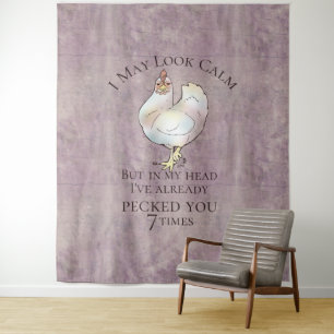 "Ik kan er kalm uitzien" Chicken Wandkleed