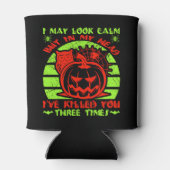 Ik kan er kalm uitzien, maar Halloween Spider Owl  Blikjeskoeler (Achterkant)