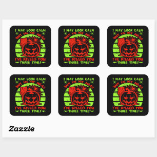 Ik kan er kalm uitzien, maar Halloween Spider Owl Vierkante Sticker