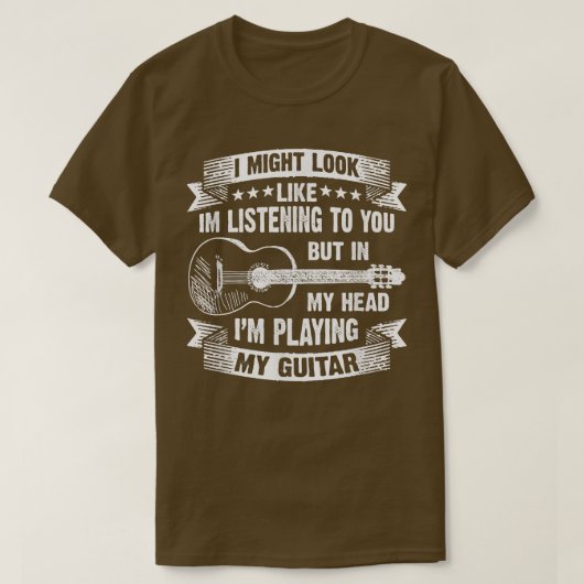 Ik kan er uitzien als gitarist Music Lover beluist T-shirt (Design voorkant)