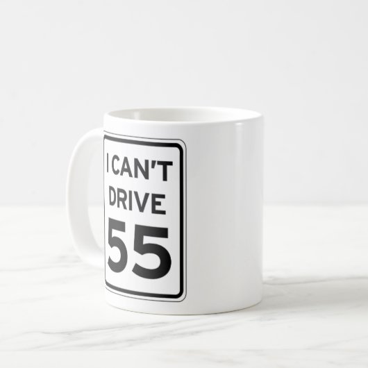 Ik kan geen 55-coffee Mok besturen (Voorkant links)