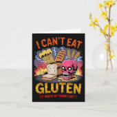 Ik kan geen gluten eten, het maakt mijn buik doet  kaart (Gele Bloem)