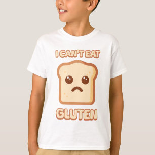 Ik kan geen gluten eten! Schattige Brood Cartoon T-shirt