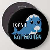 Ik kan geen Gluten Whale eten Ronde Button 6,0 Cm (Voorkant /achterkant)
