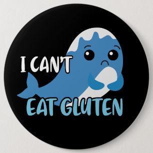 Ik kan geen Gluten Whale eten Ronde Button 6,0 Cm