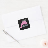 Ik kan geen goudroze dolfijn eten vierkante sticker (Envelop)