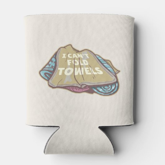 Ik kan geen handdoeken vouwen grappige wasdag blikjeskoeler (Achterkant)