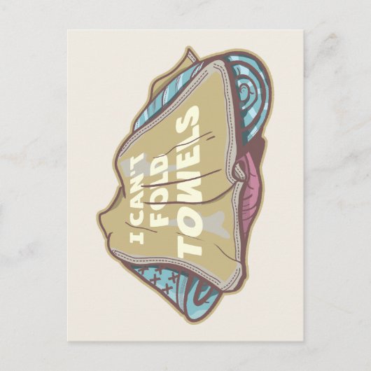 Ik kan geen handdoeken vouwen grappige wasdag briefkaart (Voorkant)