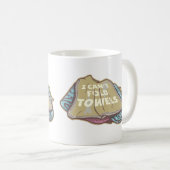 Ik kan geen handdoeken vouwen grappige wasdag koffiemok (Voorkant rechts)