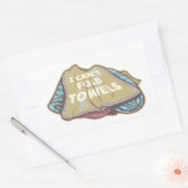 Ik kan geen handdoeken vouwen grappige wasdag rechthoekige sticker (Envelop)