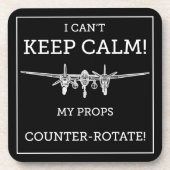 Ik kan geen kalm houden. Mijn Props tegenroteren! Bier Onderzetter (Voorkant)