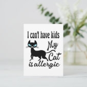 Ik kan geen Kinderen hebben... mijn kat is allergi Briefkaart (Staand voorkant)