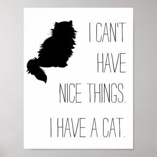 Ik kan geen leuke dingen hebben. Ik heb een kat. Poster