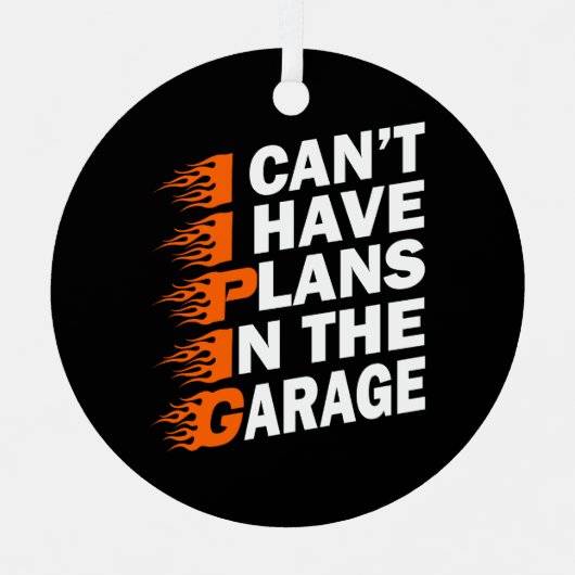 Ik kan geen plannen hebben in de garage monteur li metalen ornament (Voorkant)