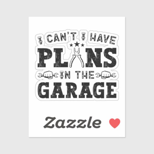 Ik kan geen plannen hebben in het grappige mechani sticker (Vel)