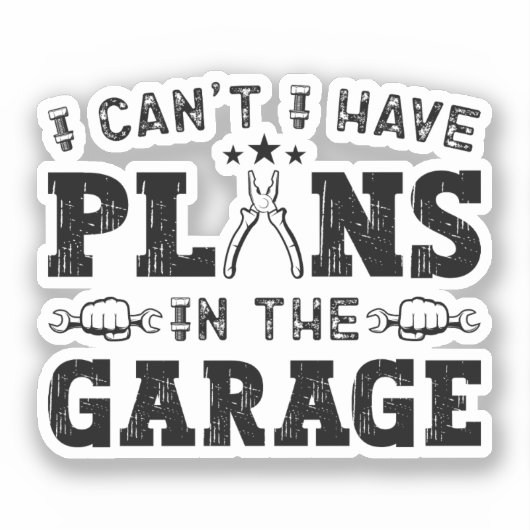 Ik kan geen plannen hebben in het grappige mechani sticker (Voorkant)