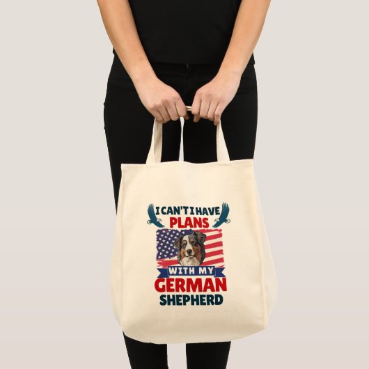 Ik kan geen plannen hebben met mijn Duitse herder Tote Bag (Voorkant (product))