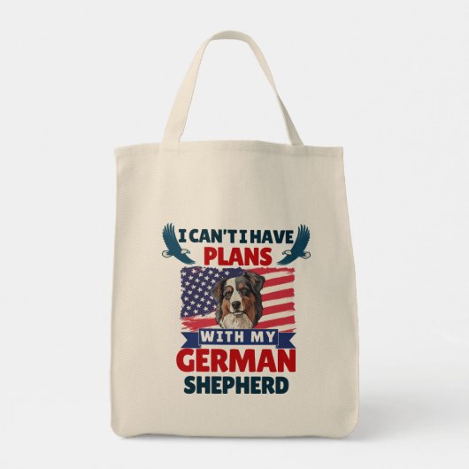 Ik kan geen plannen hebben met mijn Duitse herder Tote Bag (Achterkant)