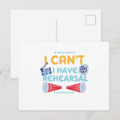 Ik kan geen repetitieve Actor Actress Theatre Fun  Briefkaart (Voorkant / Achterkant)