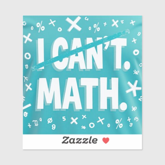 Ik kan geen wiskunde sticker (Vel)