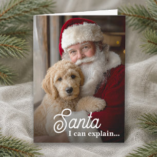 Ik kan grappige hond met Sinterklaas huisdier foto Feestdagen Kaart
