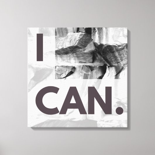 Ik kan grijs stenen rock gestrekte canvas afdrukke (Voorkant)