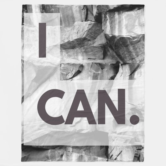 Ik kan grijze stenen rock fleece deken (Voorkant)