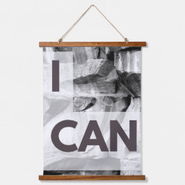 Ik kan grijze stenen rock hangend wandkleed