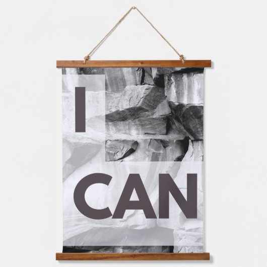 Ik kan grijze stenen rock hangend wandkleed (Voorkant)