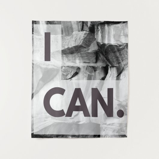 Ik kan grijze stenen rock wandkleed (Voorkant)