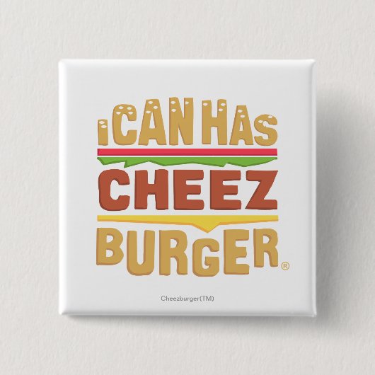 Ik kan heb Cheezburger Vierkante Button 5,1 Cm (Voorkant)