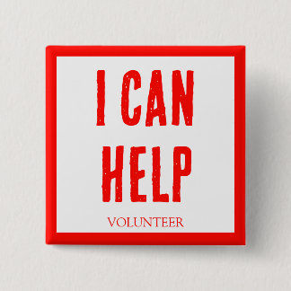 IK KAN HELPEN! Knoppen voor vrijwilligers, zakelij Vierkante Button 5,1 Cm