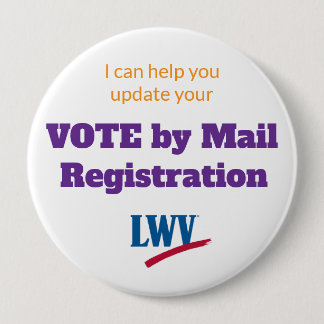 Ik kan helpen Stemmen per Post Registratieknop 4" Ronde Button 4,0 Cm